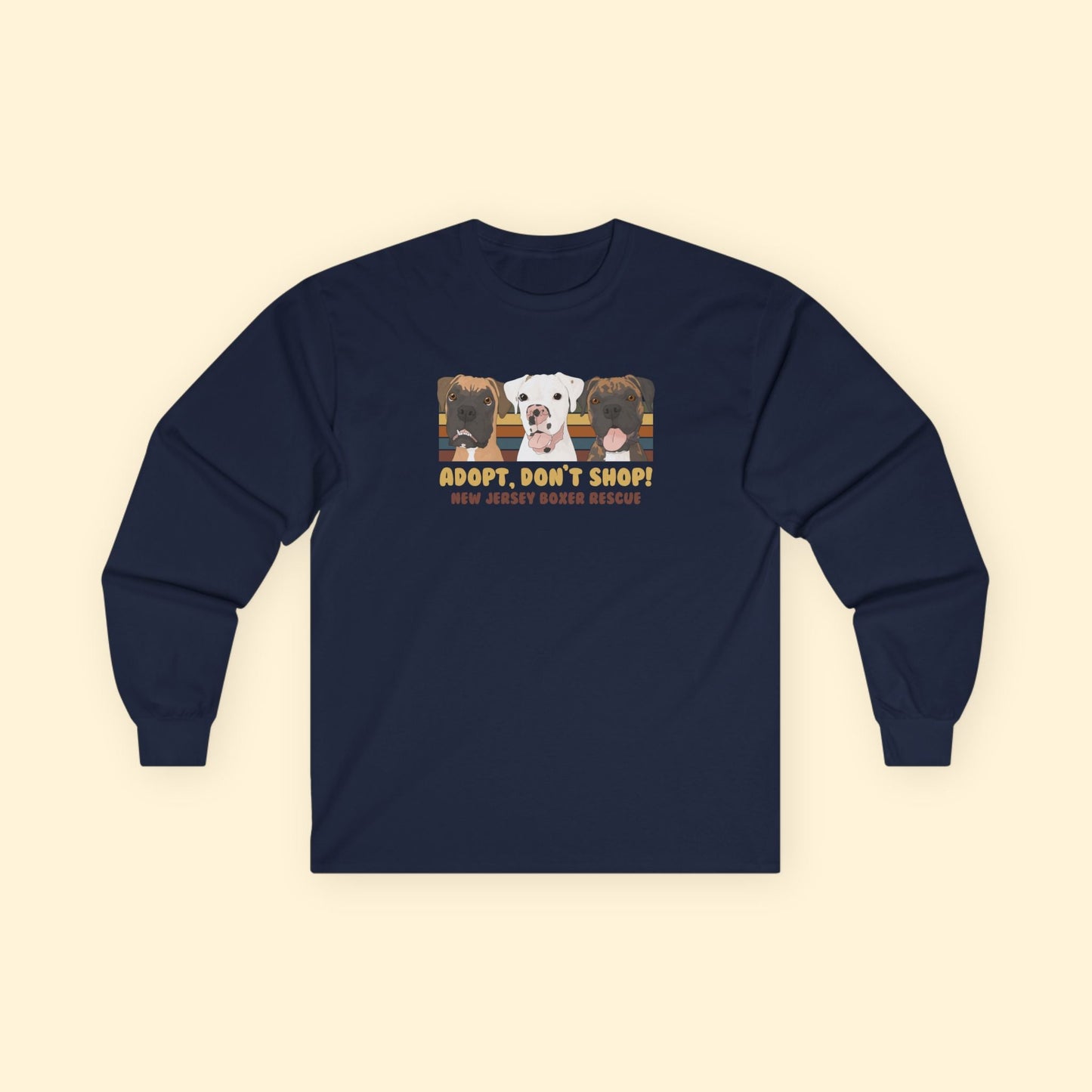 Long Sleeve Tee | FUNDRAISER | New Jersey Boxer Rescue | Adopt, Don't Shop! - Detezi Designs - 19227665008586838373