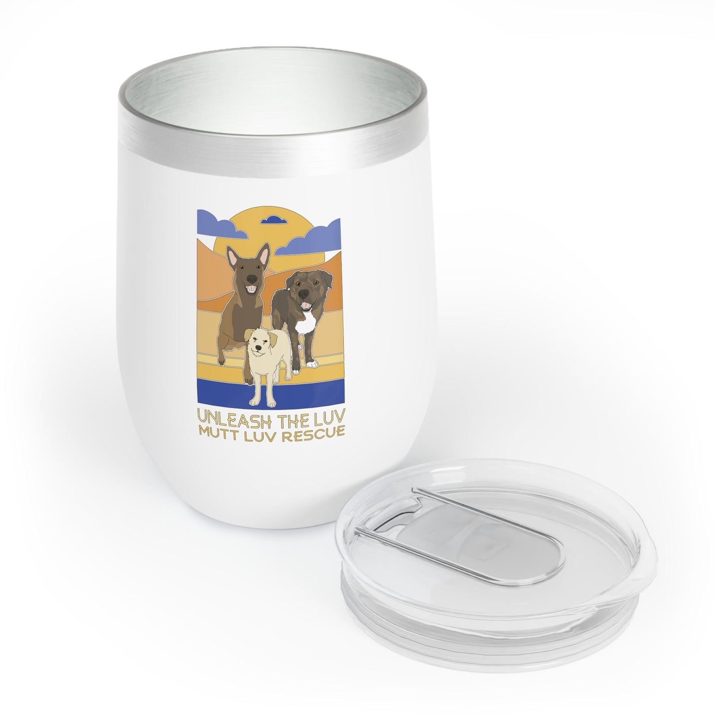 Mutt Luv Rescue | FUNDRAISER | Wine Tumbler - Detezi Designs - 19632649931188821995