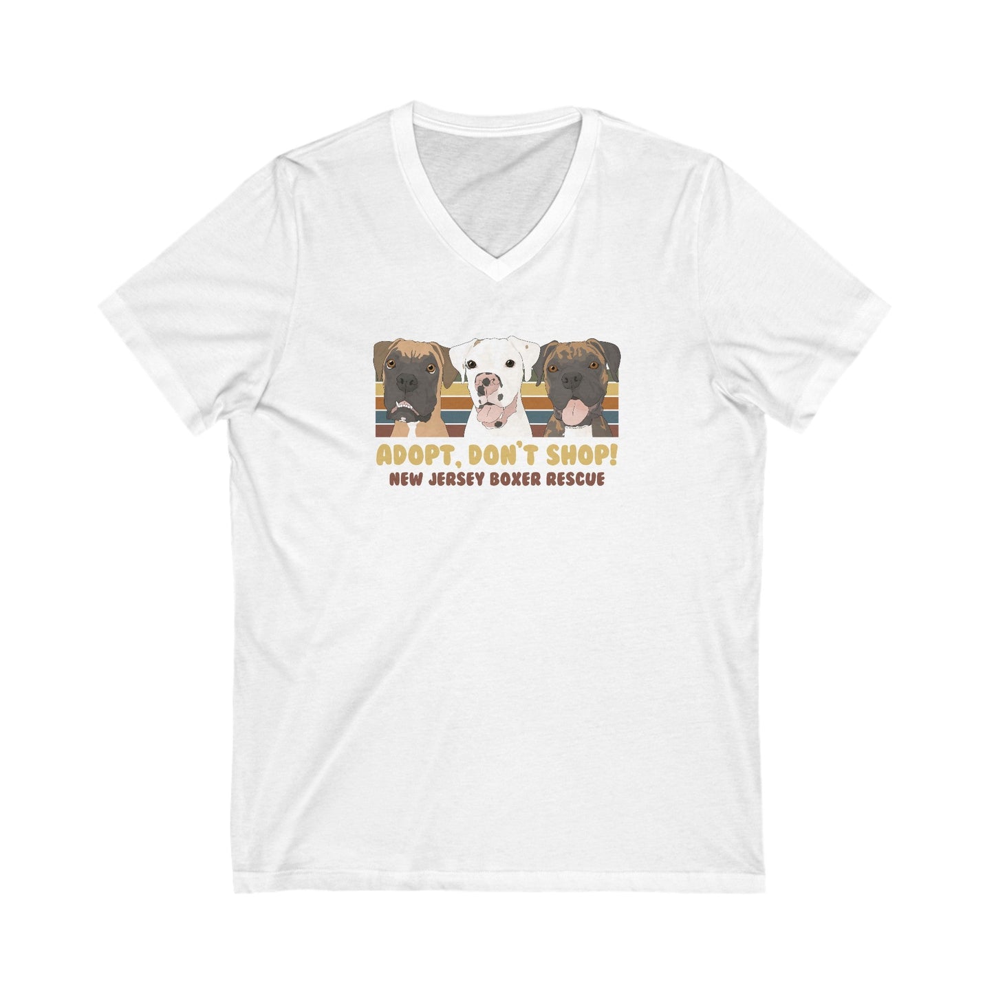 New Jersey Boxer Rescue | FUNDRAISER | Unisex V - Neck Tee - Detezi Designs - 10081731075185488528