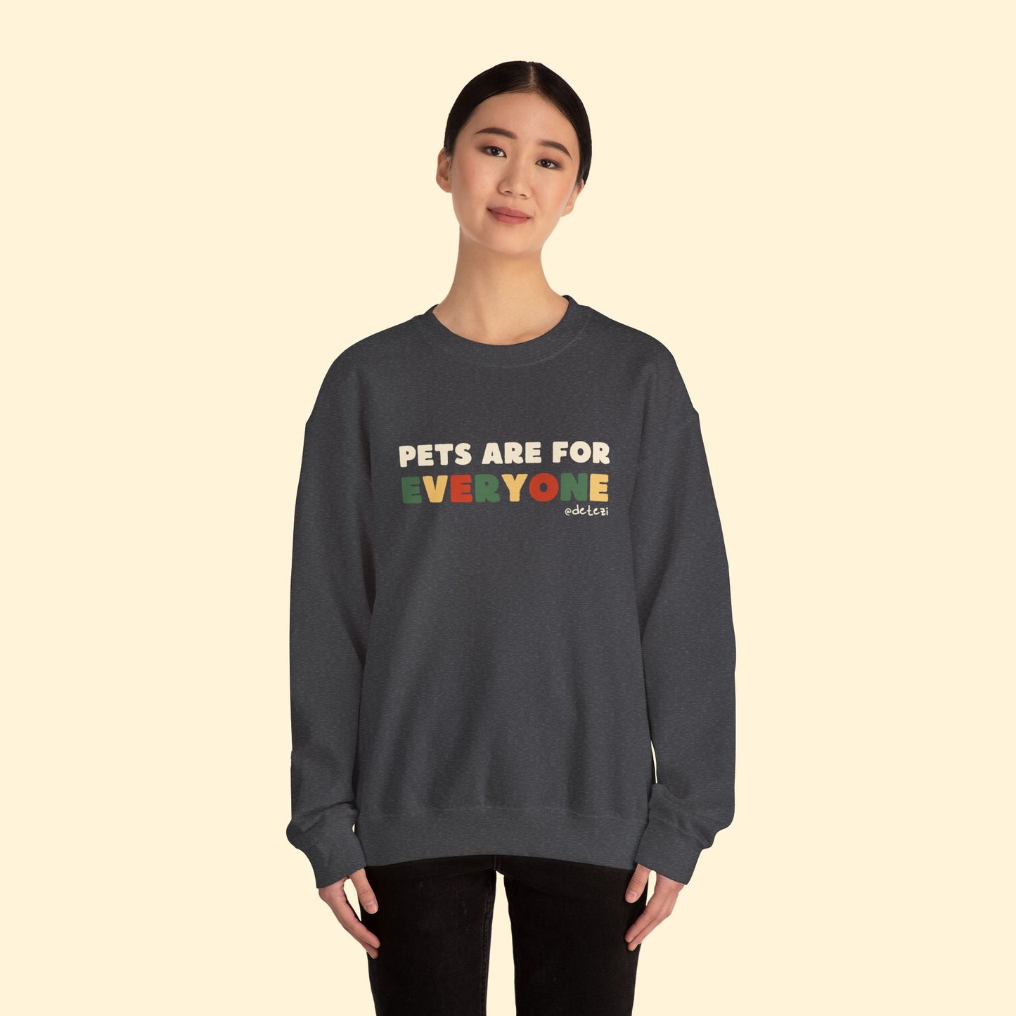 Pets Are For Everyone | Crewneck Sweatshirt - Detezi Designs - 25174194962989532162