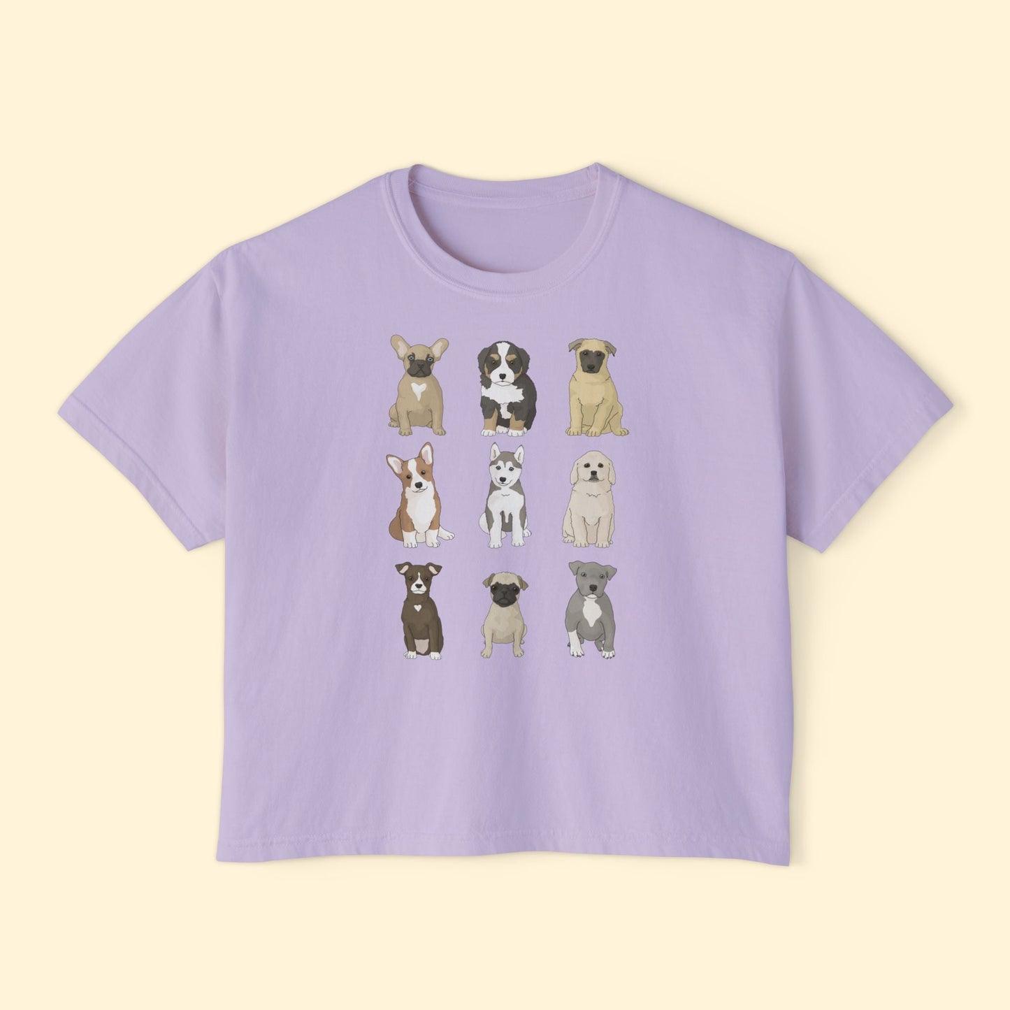 Puppy Party | Comfort Colors Boxy Tee - Detezi Designs - 13330069324143964438