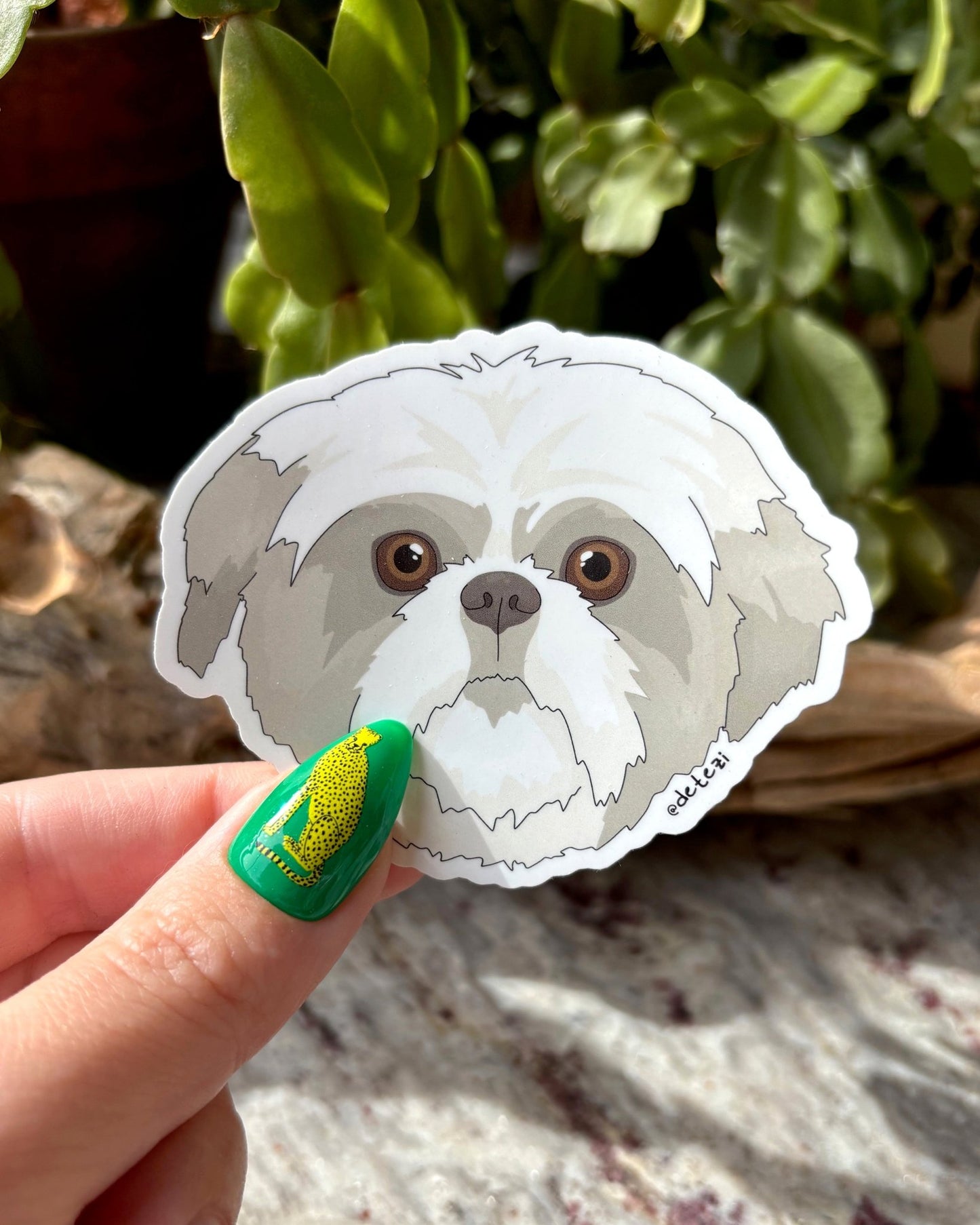 Shih Tzu | Face | 3" Vinyl Sticker - Detezi Designs -
