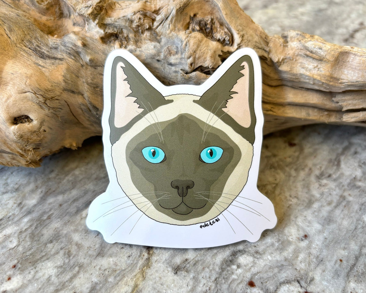 Siamese Cat | 3" Vinyl Sticker - Detezi Designs -