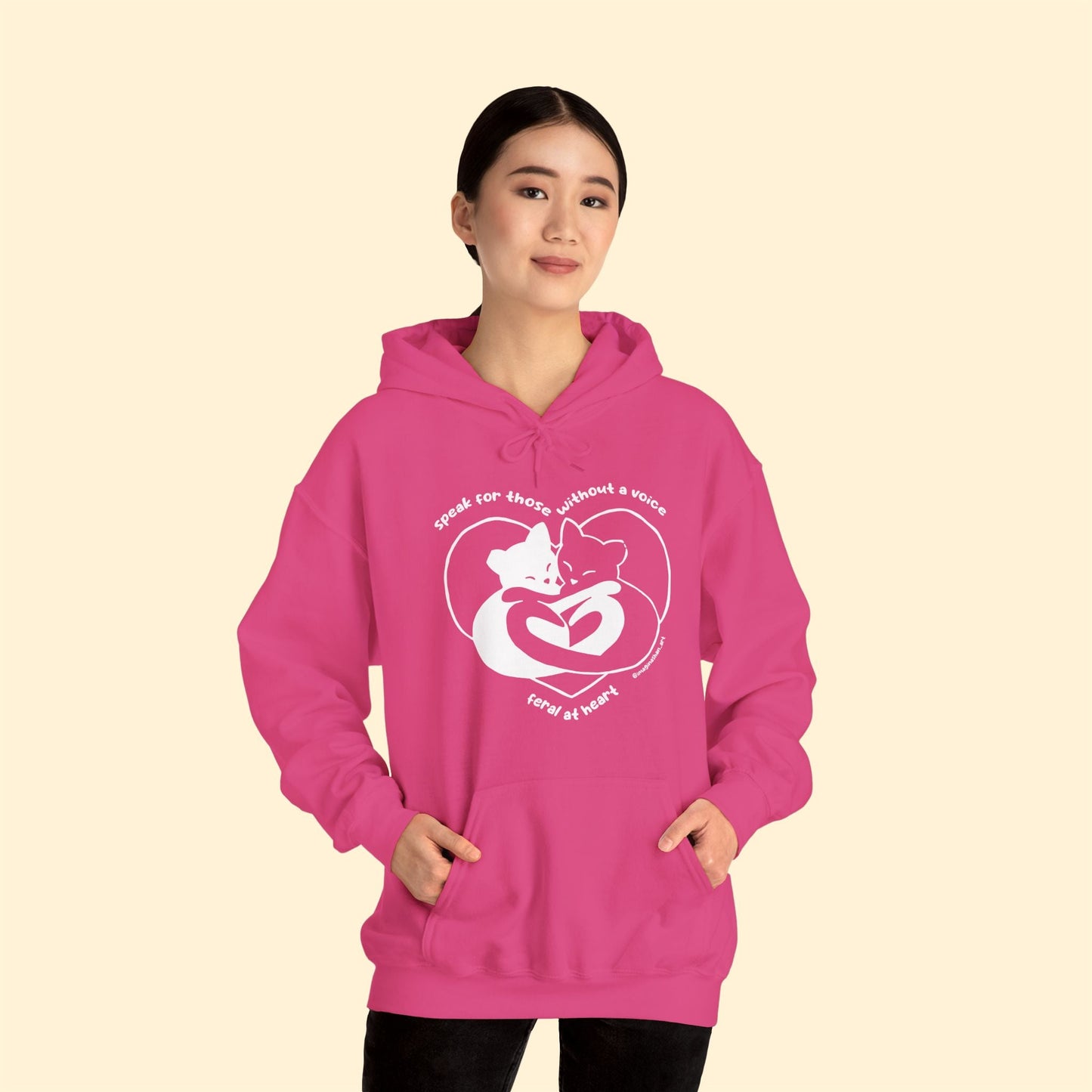 Speak For Those Without A Voice | FUNDRAISER for Feral At Heart | Hooded Sweatshirt - Detezi Designs - 51897650833958879764