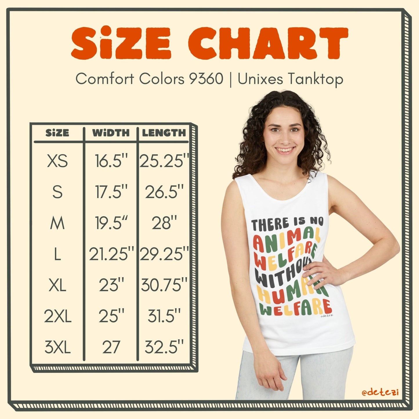 There Is No Animal Welfare Without Human Welfare | Comfort Colors Tank Top - Detezi Designs - 21250319511090421096