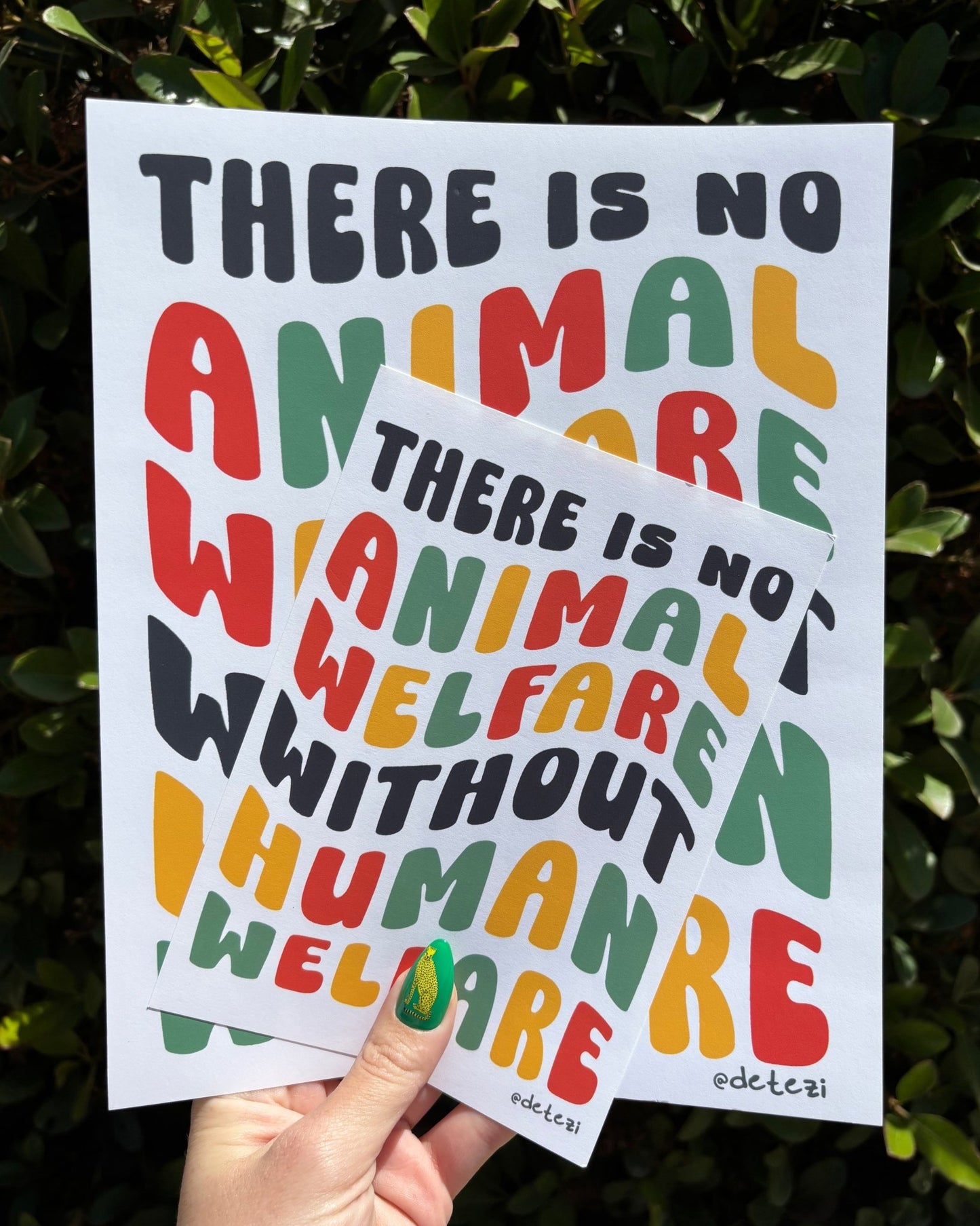 There Is No Animal Welfare Without Human Welfare | Giclée Fine Art Print - Detezi Designs -