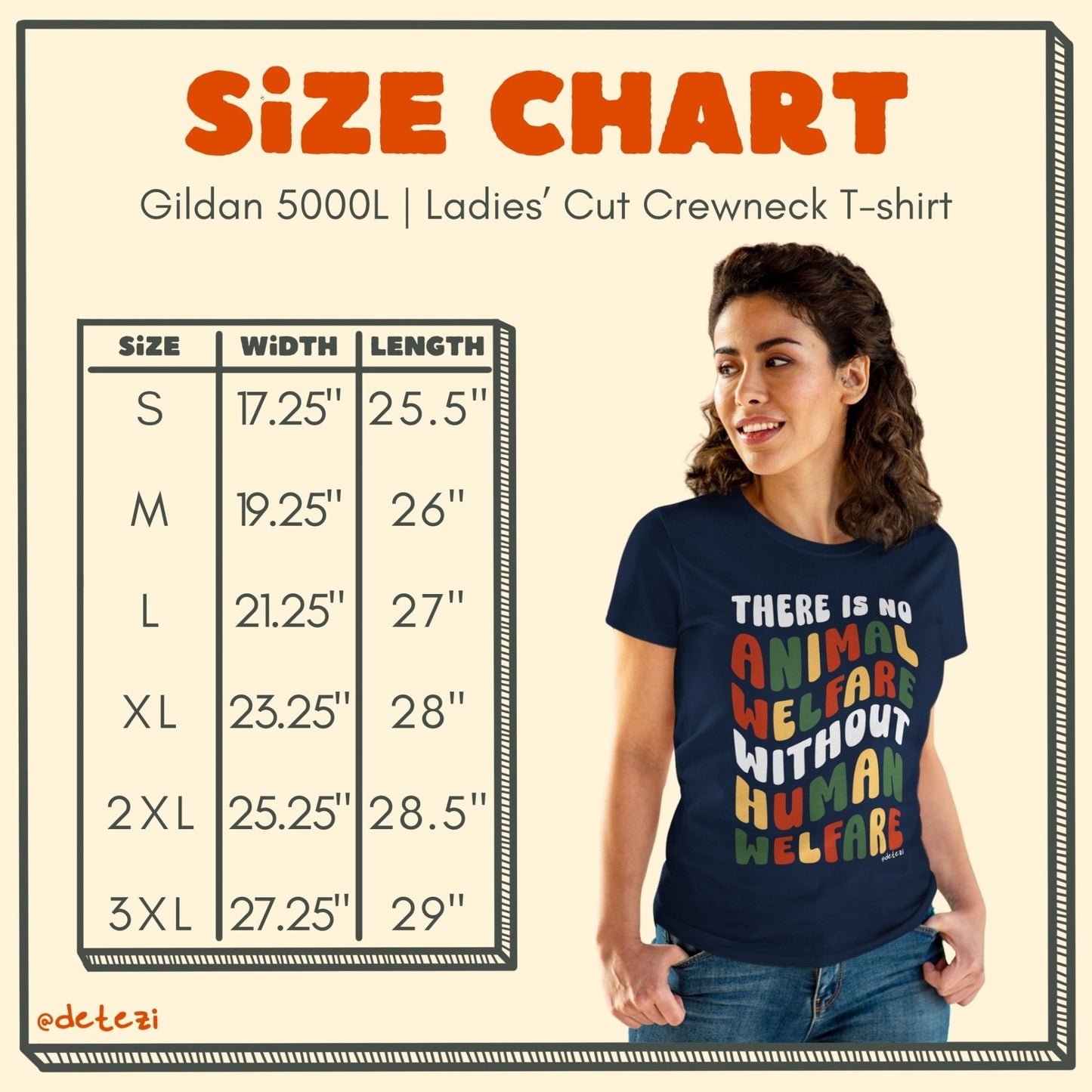 There Is No Animal Welfare Without Human Welfare | Women's Midweight Cotton Tee - Detezi Designs - 10979704029742597284