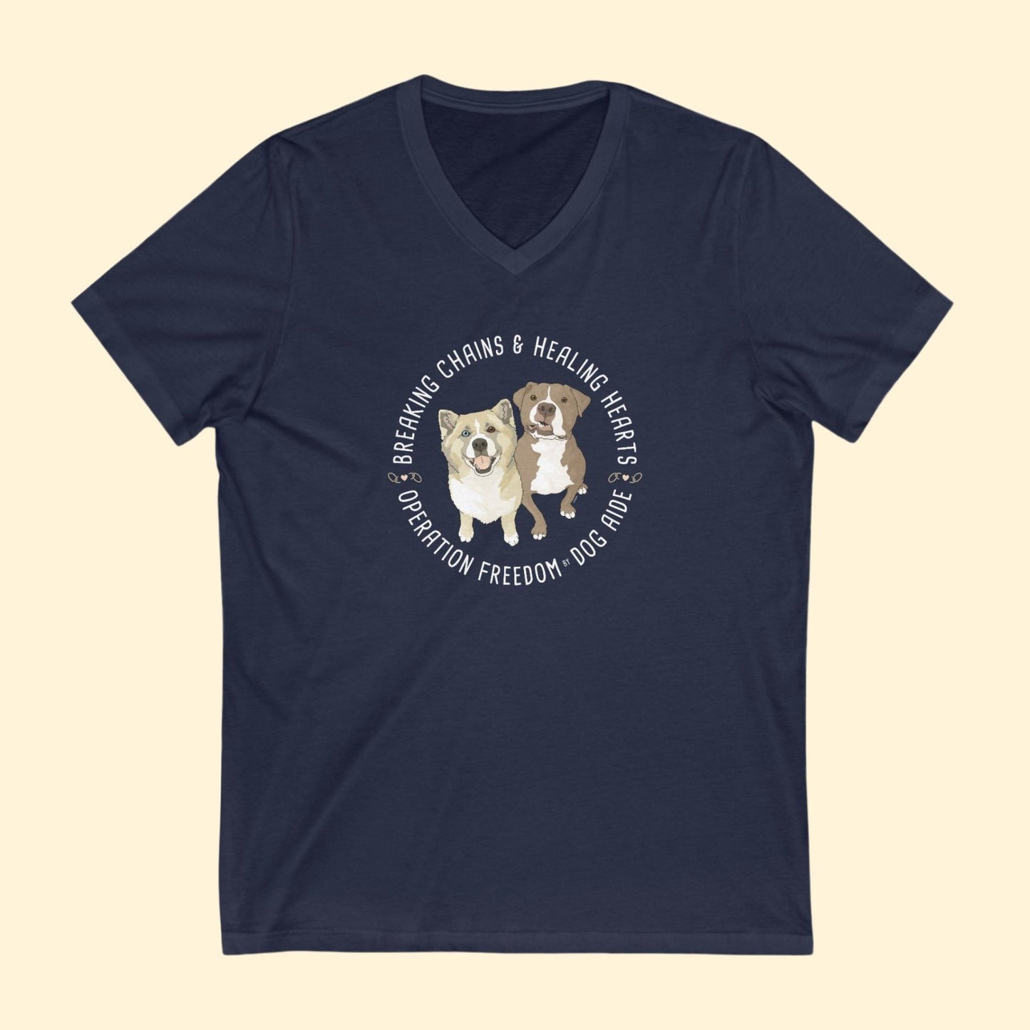 Unisex V - Neck Tee | FUNDRAISER | Dog Aide - Detezi Designs - 13586491821635590205