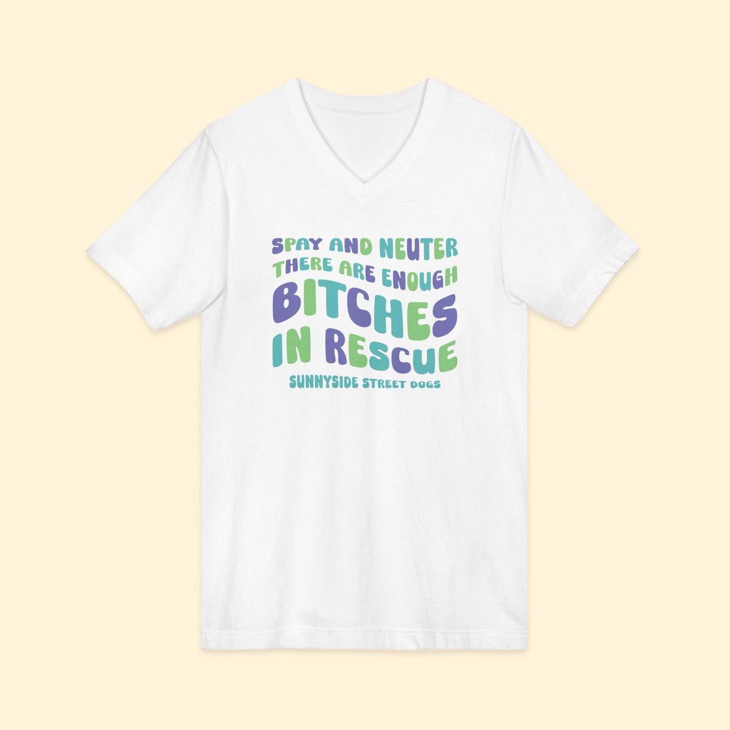 Unisex V - Neck Tee | FUNDRAISER | Sunnyside Street Dogs | Spay & Neuter - Detezi Designs - 13247307992550238645