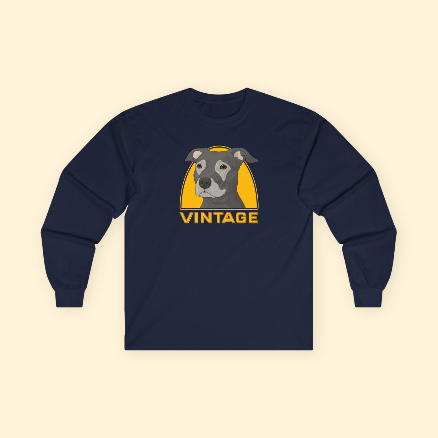 Vintage Dog | Long Sleeve Tee - Detezi Designs - 31905741450851933874