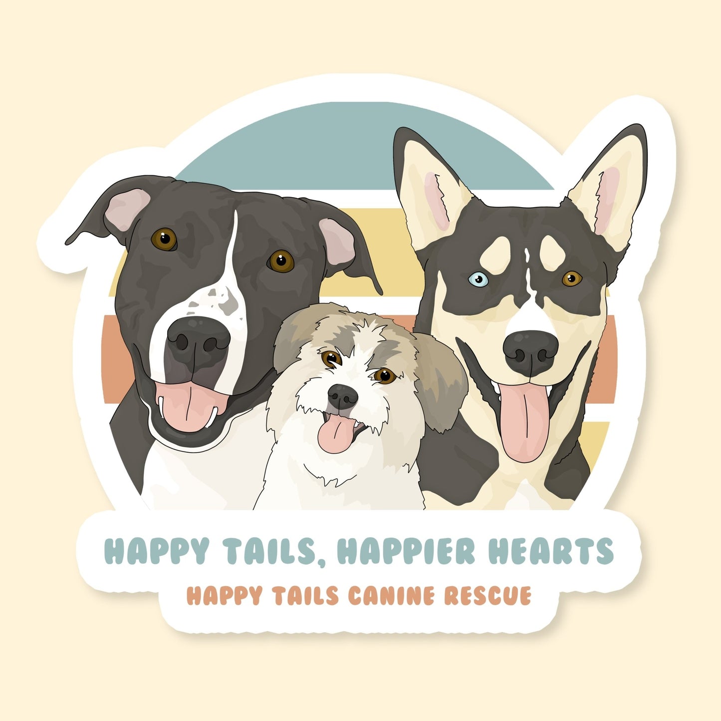 Vinyl Sticker | FUNDRAISER | Happy Tails Canine Rescue - Detezi Designs-