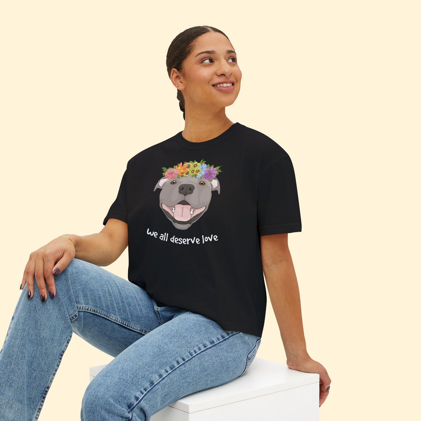 We All Deserve Love | Comfort Colors Boxy Tee - Detezi Designs - 20530142651363175403