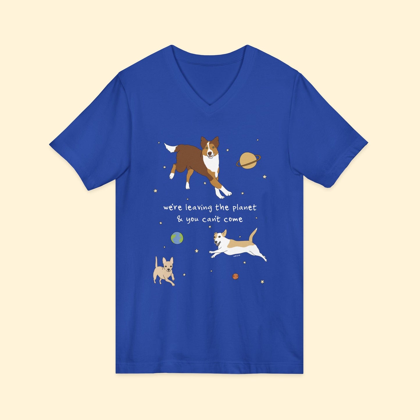 We're Leaving The Planet | Unisex V - Neck Tee - Detezi Designs - 84059713244791232006