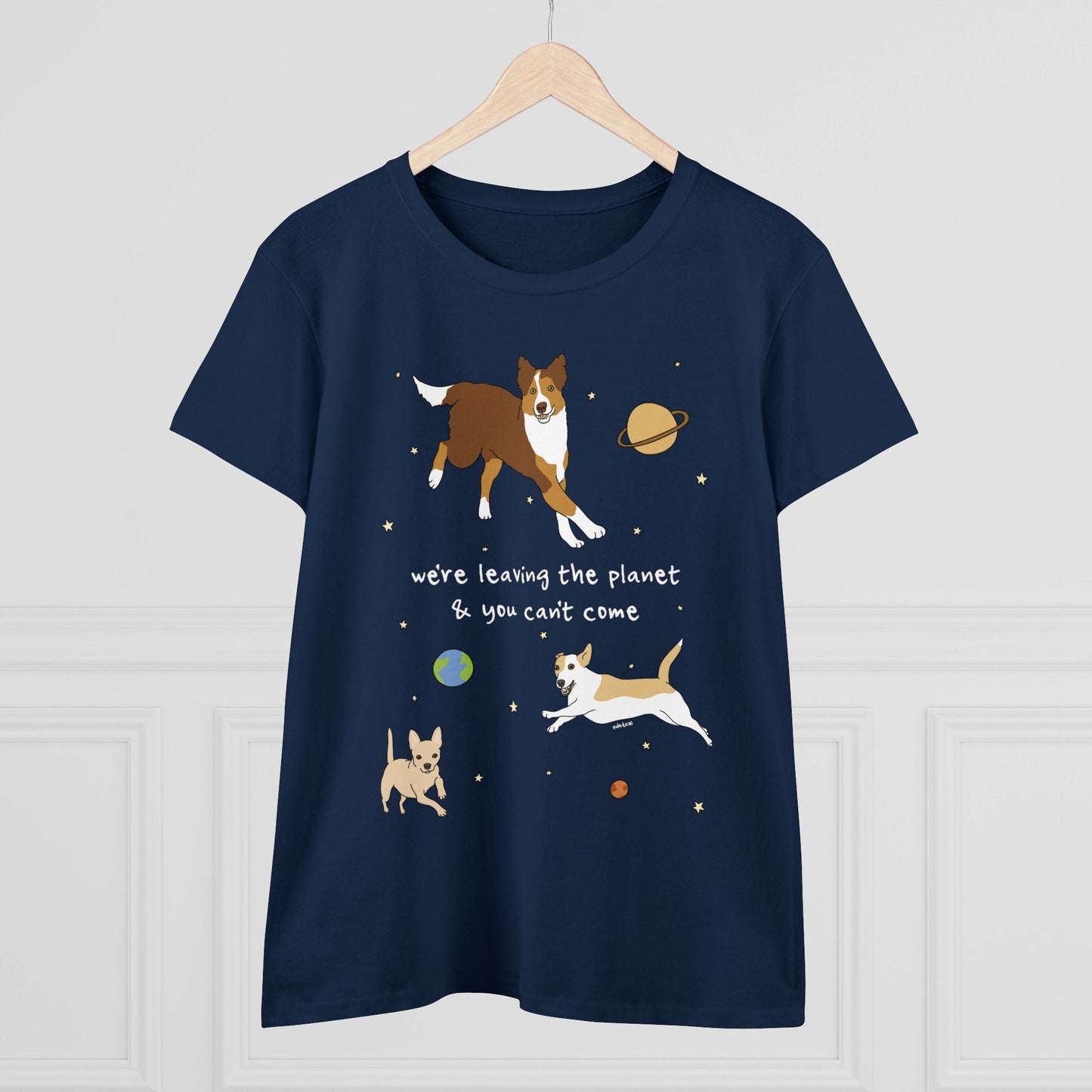 We're Leaving The Planet | Women's Midweight Cotton Tee - Detezi Designs - 18881118794386162813