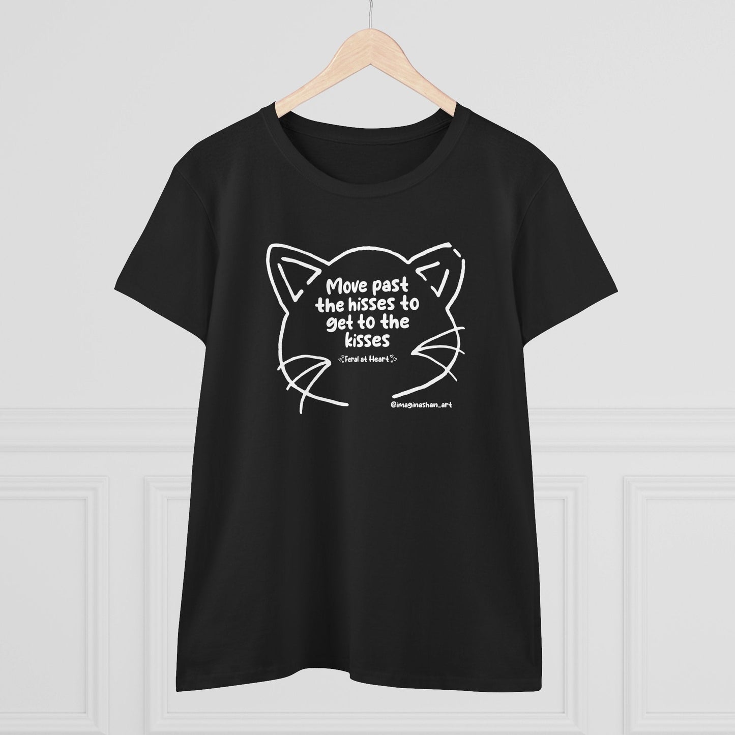 Whiskers | FUNDRAISER for Feral At Heart | Women's Midweight Cotton Tee - Detezi Designs - 26098180608847020601