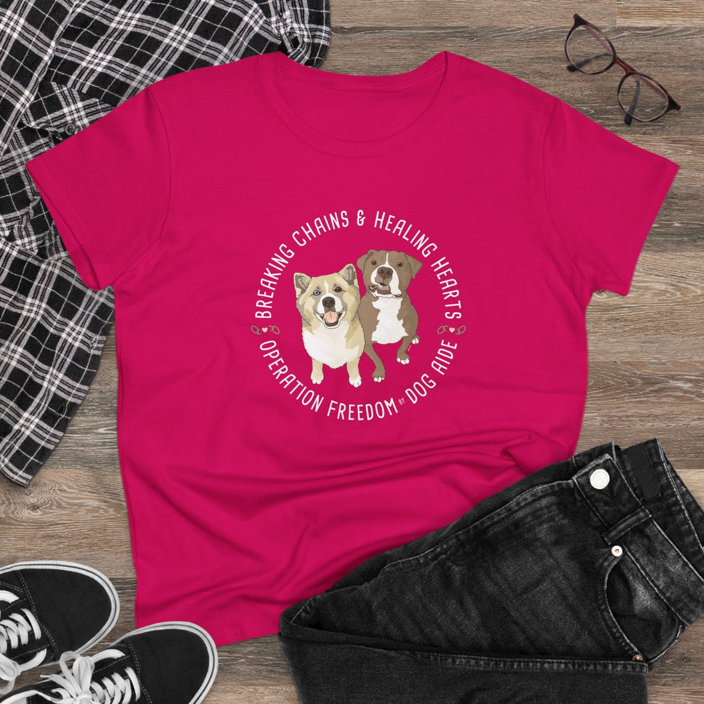 Women's Midweight Cotton Tee | FUNDRAISER | Dog Aide - Detezi Designs - 15703882701409890957