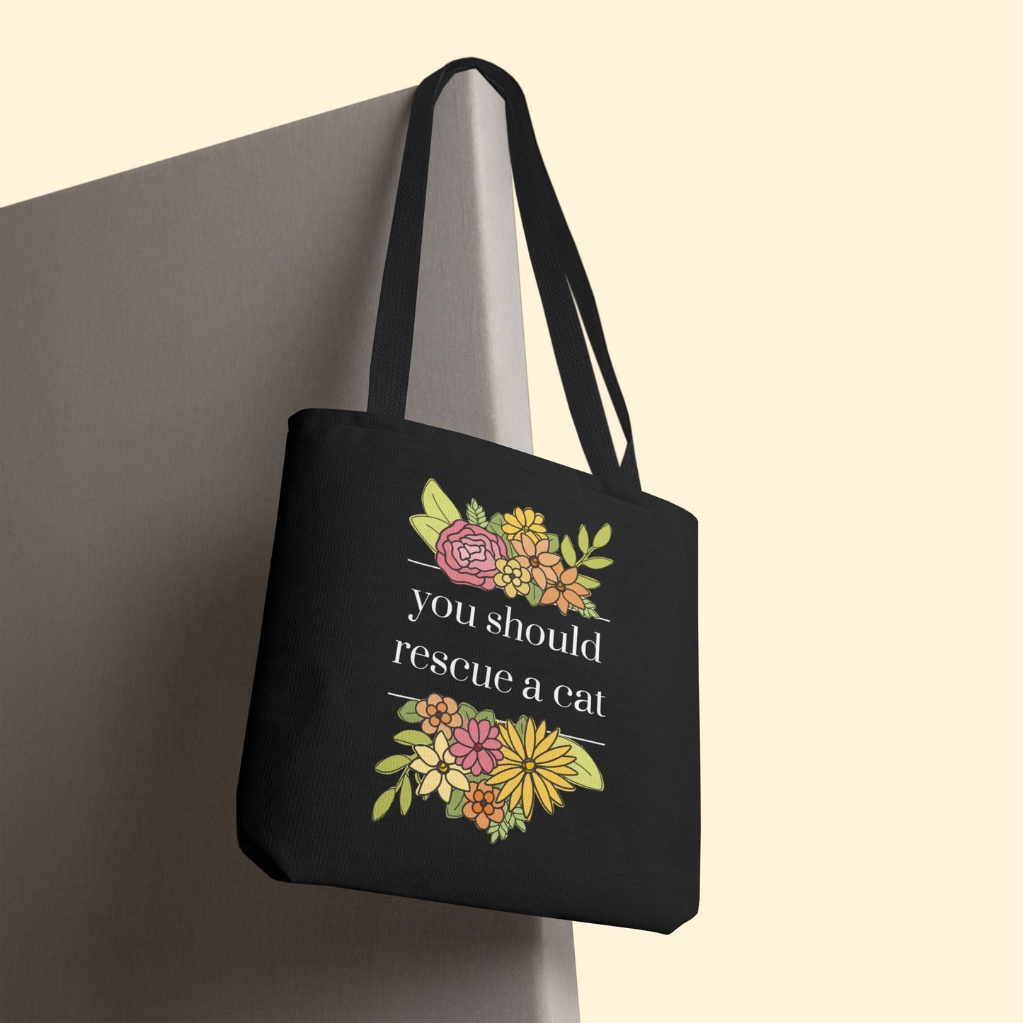 You Should Rescue A Cat | Tote Bag - Detezi Designs - 33461917632086085751