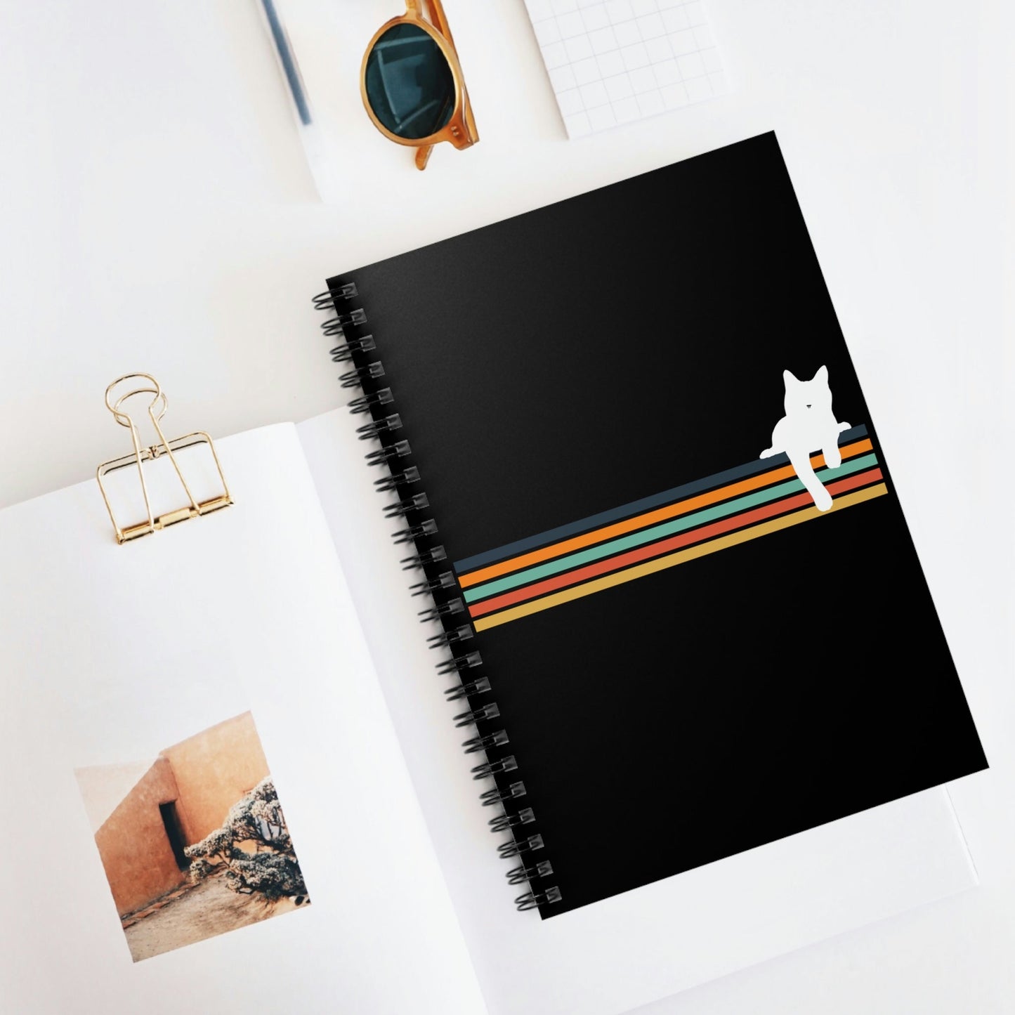 Rainbow Cat | Notebook - Detezi Designs-30289372837935381527