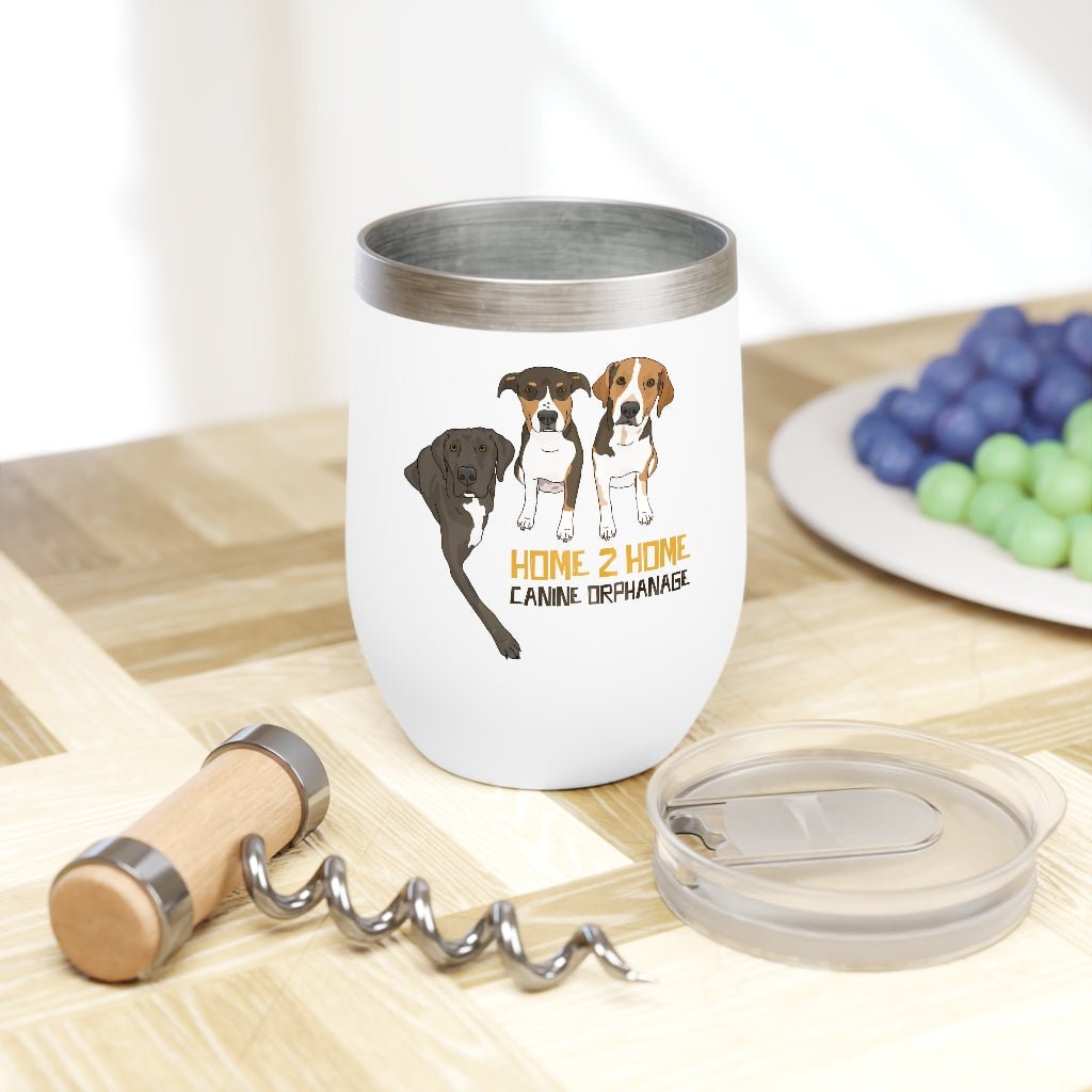 Sirius, Sam, & Ella | FUNDRAISER for Home 2 Home Canine Orphanage | Wine Tumbler - Detezi Designs-15849951874525396185