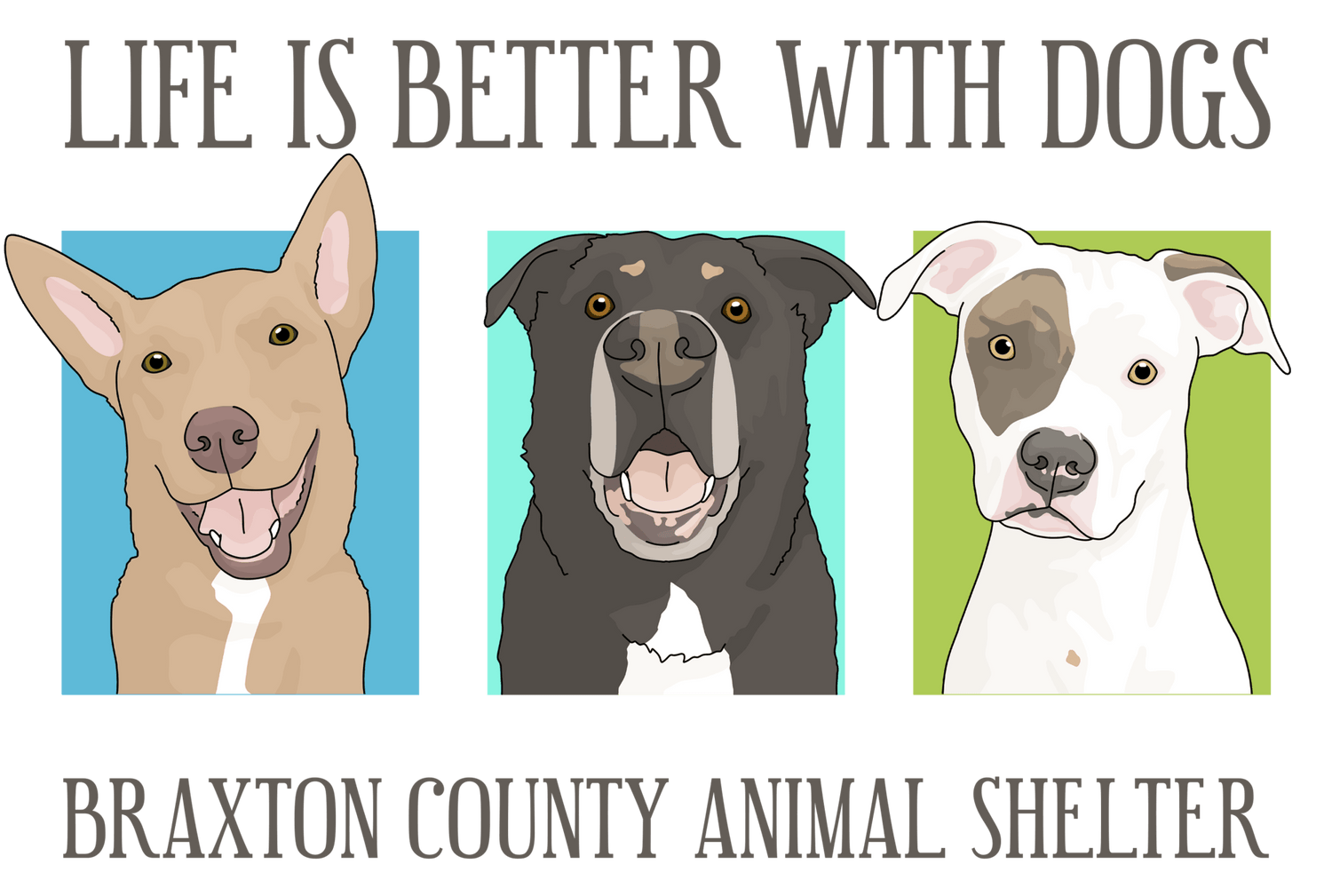 Gunner, Bear, and Abby | FUNDRAISER for Braxton County Animal Shelter - Detezi Designs