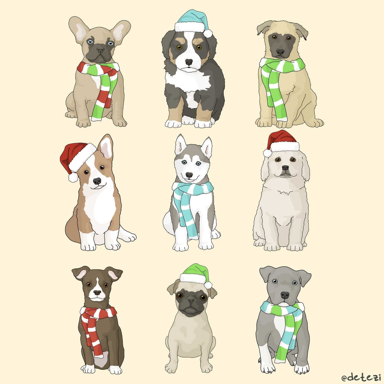 Holiday Puppies - Detezi Designs
