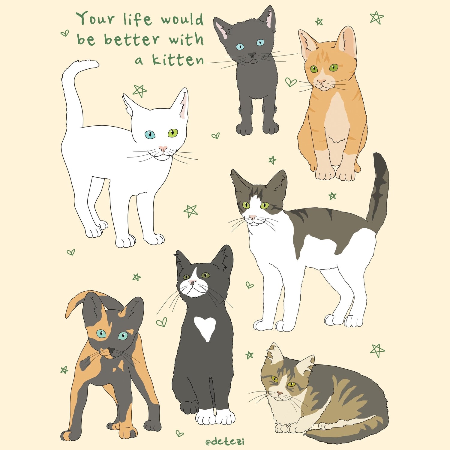 Life Would Be Better (with a kitten) - Detezi Designs