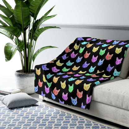 Rainbow DSH Cats | Sherpa Fleece Blanket