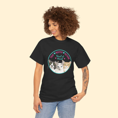 Circle of Kitties | FUNDRAISER for Feral At Heart | T-shirt - Detezi Designs-13114155915116199108