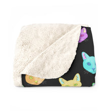Load image into Gallery viewer, Rainbow DSH Cats | Sherpa Fleece Blanket
