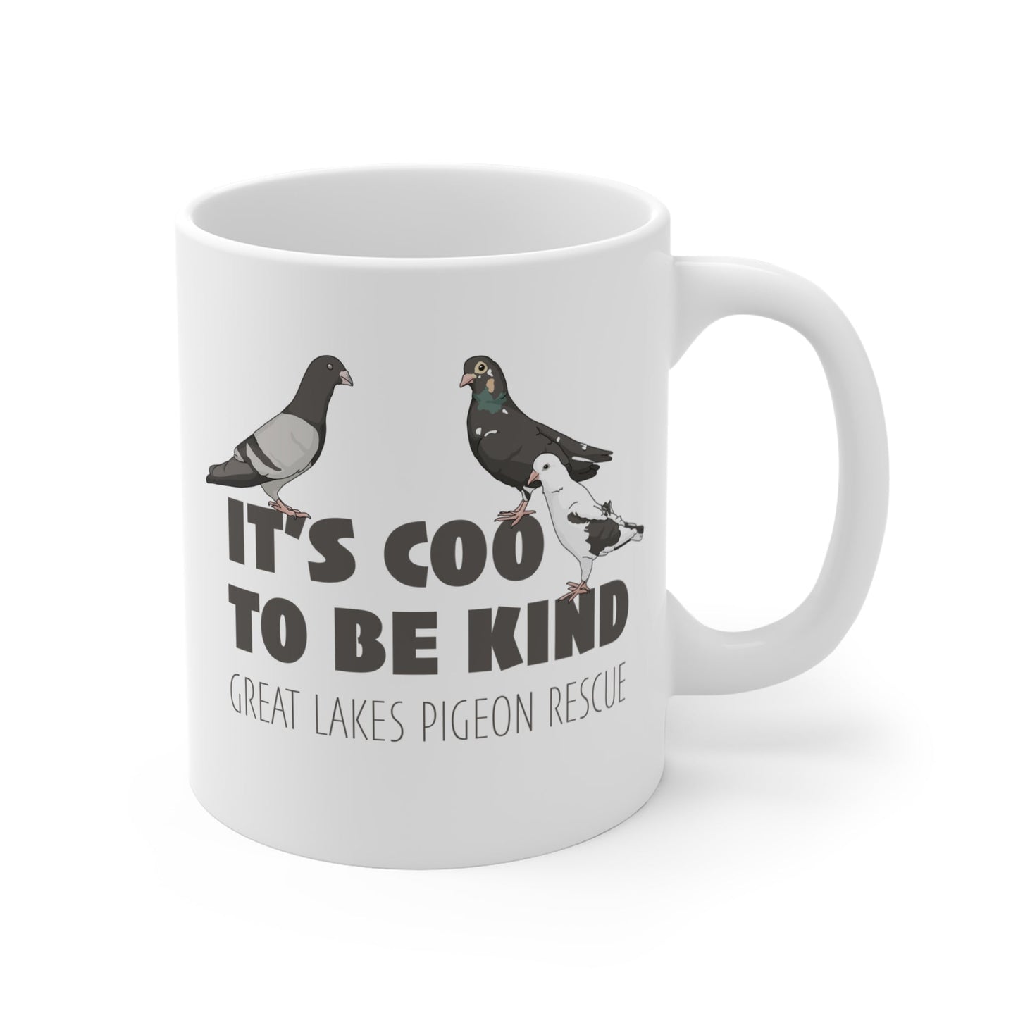 11oz Mug | FUNDRAISER | Great Lakes Pigeon Rescue - Detezi Designs - 32628737872772138657