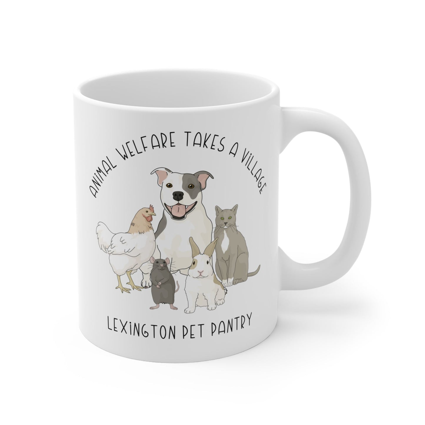 11oz Mug | FUNDRAISER | Lexington Pet Pantry | It Takes A Village - Detezi Designs - 21371157272842594791