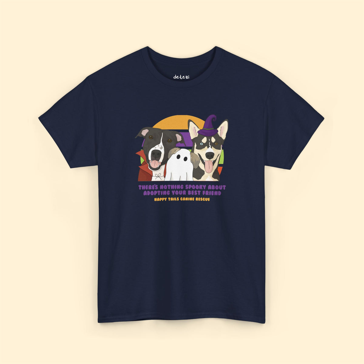 Unisex Crewneck T-shirt | FUNDRAISER | Happy Tails Canine Rescue | Halloween
