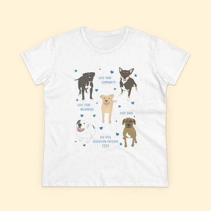Women's Midweight Cotton Tee | FUNDRAISER | Dog Aide | Operation Freedom 2026