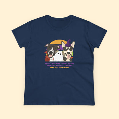 Ladies' Cut Crewneck Tee | FUNDRAISER | Happy Tails Canine Rescue | Halloween