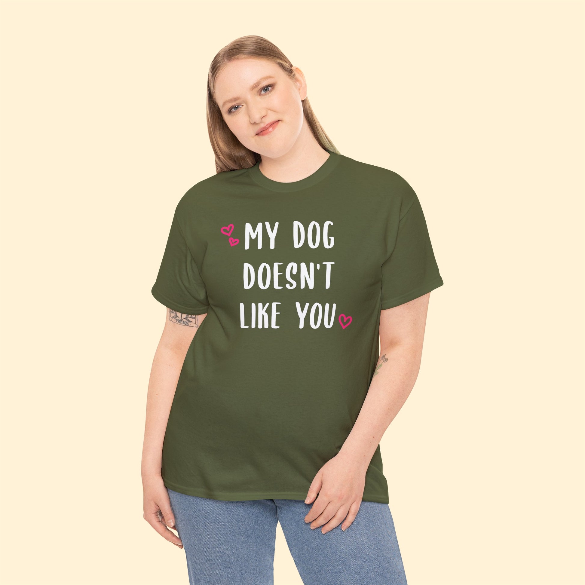 My Dog Doesn't Like You | Text Tees - Detezi Designs-12253424774348971008