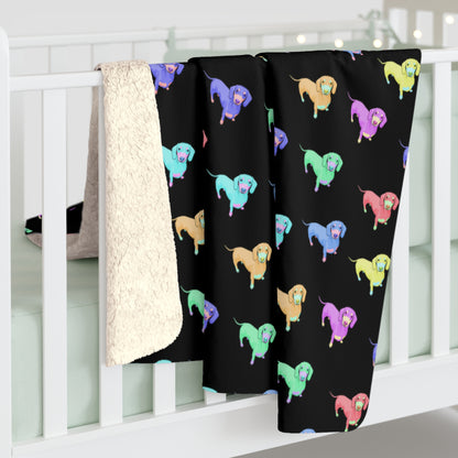 Rainbow Dachshunds | Sherpa Fleece Blanket