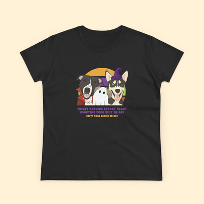 Ladies' Cut Crewneck Tee | FUNDRAISER | Happy Tails Canine Rescue | Halloween