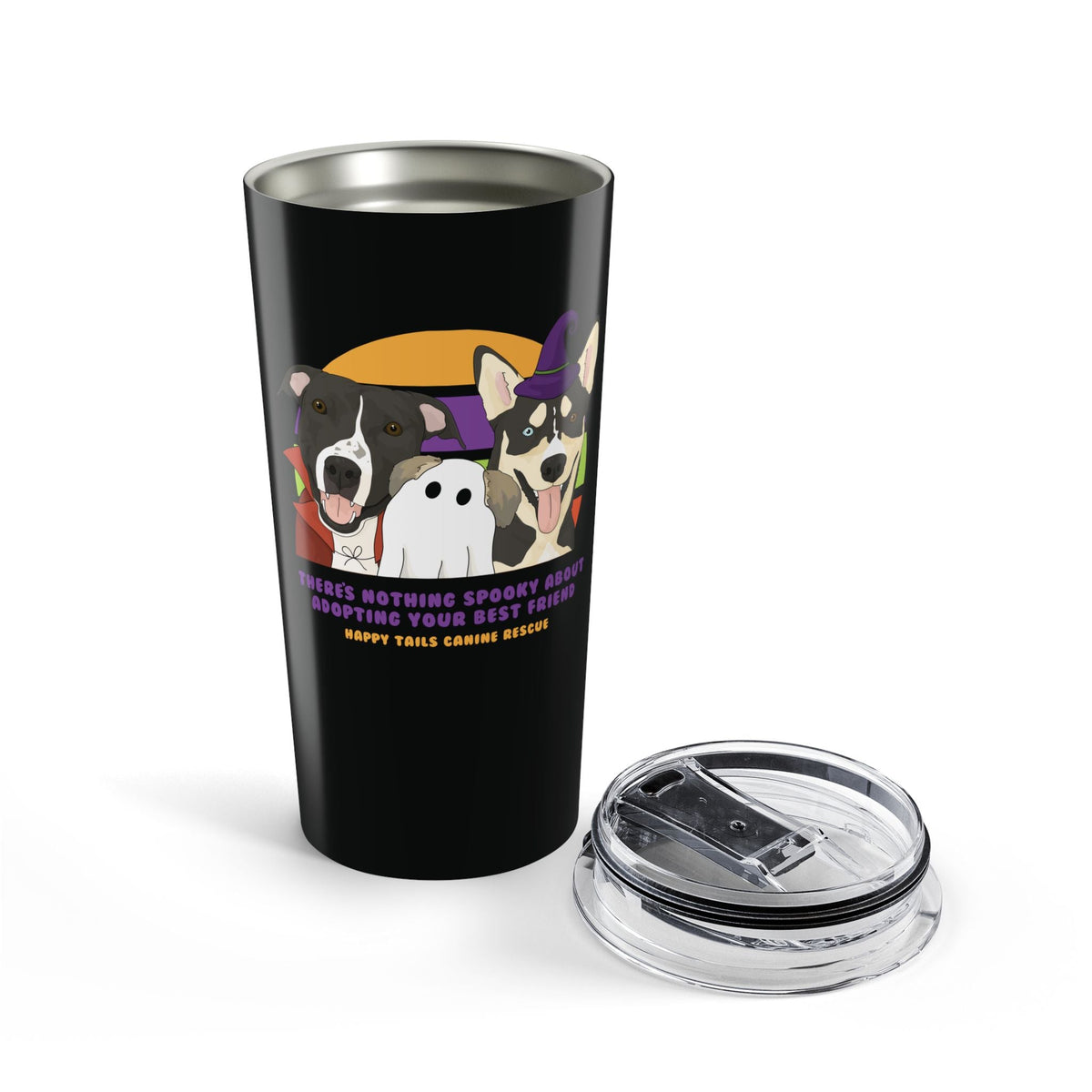 20oz Tumbler | FUNDRAISER | Happy Tails Canine Rescue | Halloween - Detezi Designs-74432597401821120739
