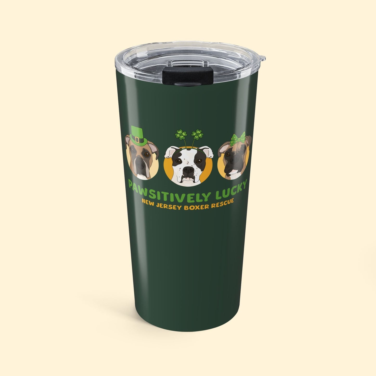 20oz Tumbler | FUNDRAISER | New Jersey Boxer Rescue | St. Patrick's Day - Detezi Designs - 29238032929917715488