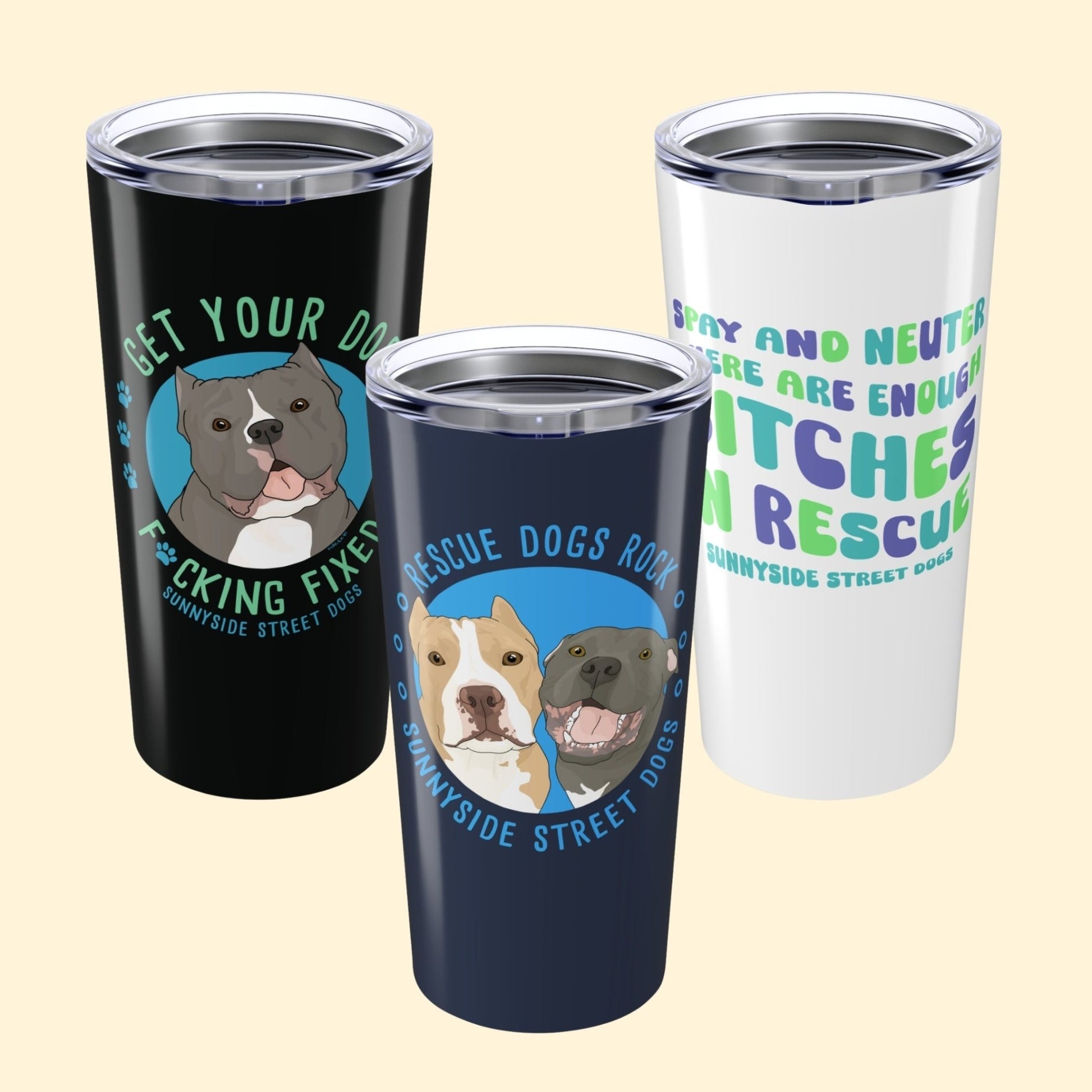20oz Tumbler | FUNDRAISER | Sunnyside Street Dogs | Spay & Neuter - Detezi Designs - 33117755152117843797