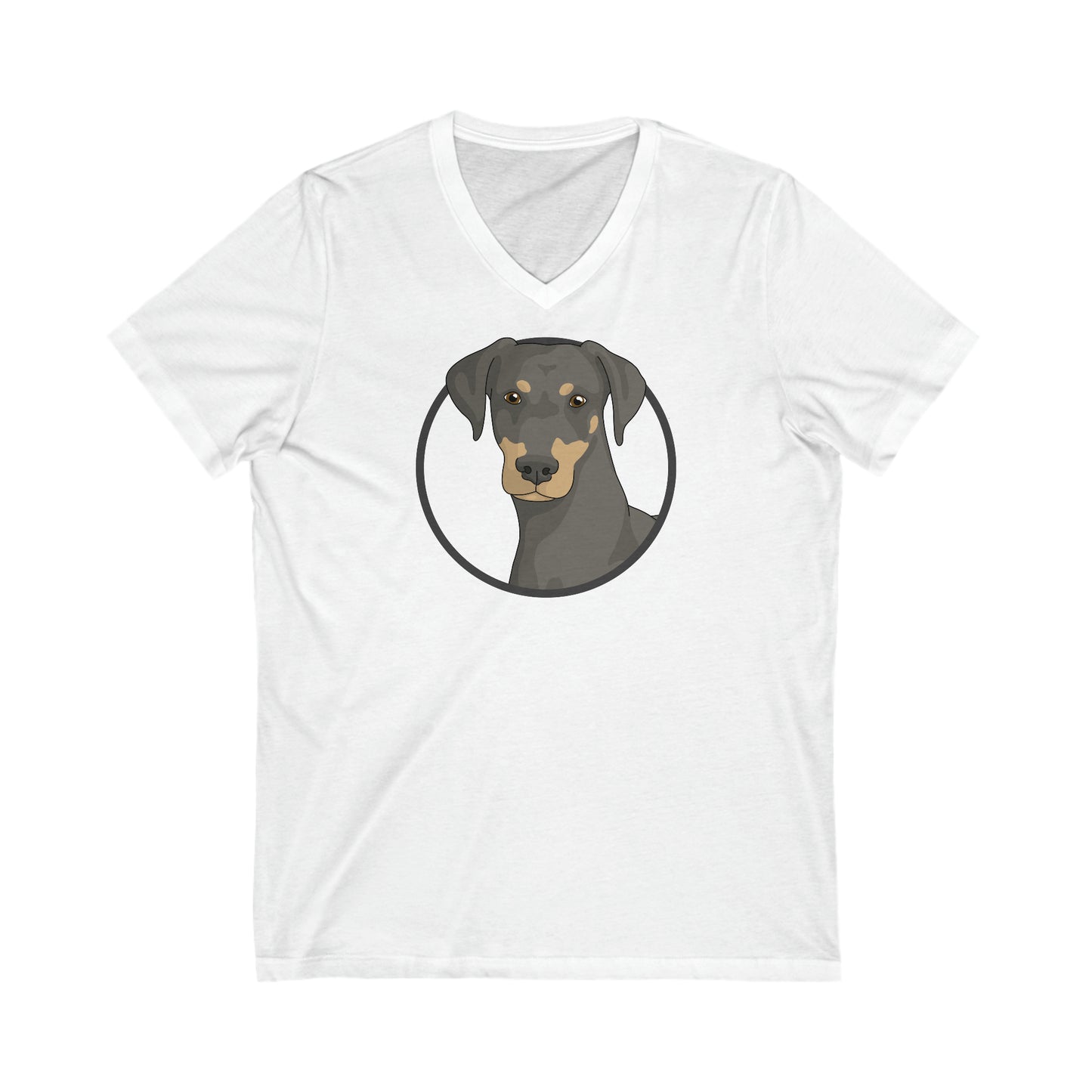 Doberman Circle | Unisex V-Neck Tee