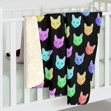 Load image into Gallery viewer, Rainbow DSH Cats | Sherpa Fleece Blanket
