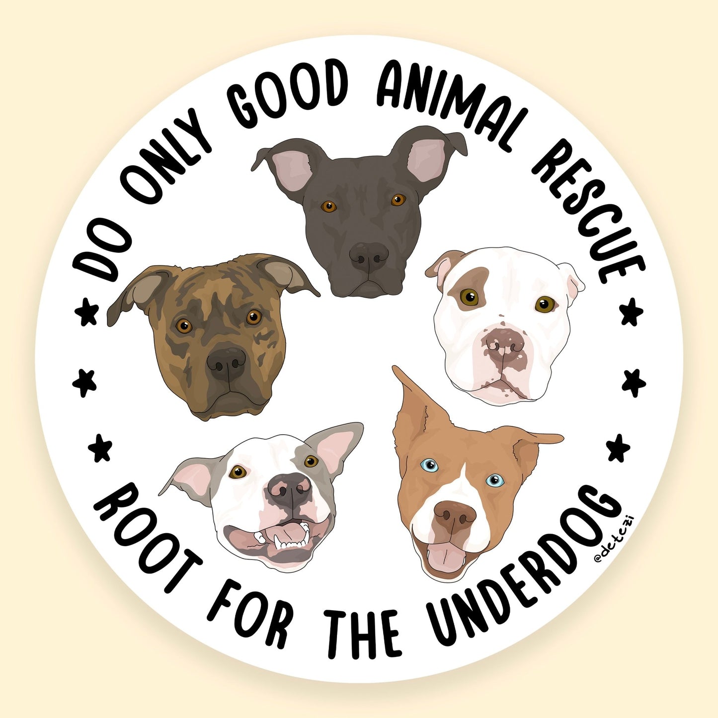 3" Sticker | FUNDRAISER | Do Only Good Animal Rescue - Detezi Designs - 