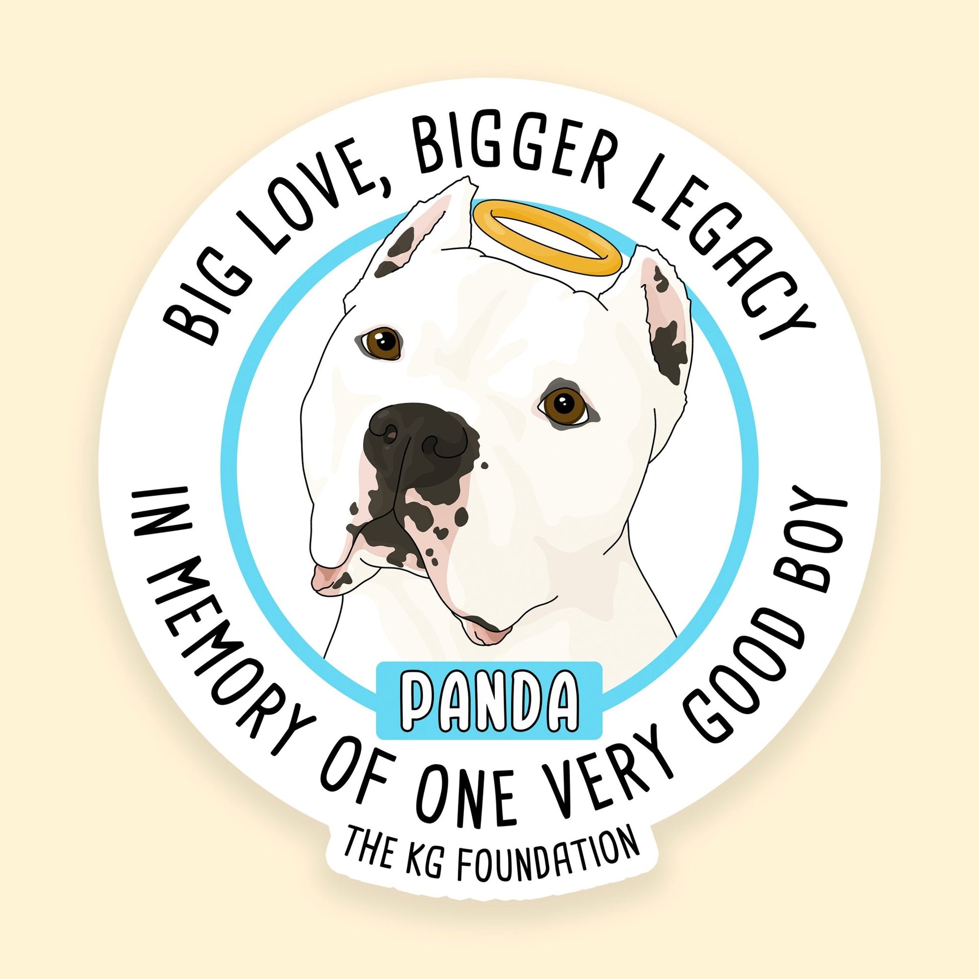 3" Sticker | FUNDRAISER | The KG Foundation | In Memory of Panda - Detezi Designs - 