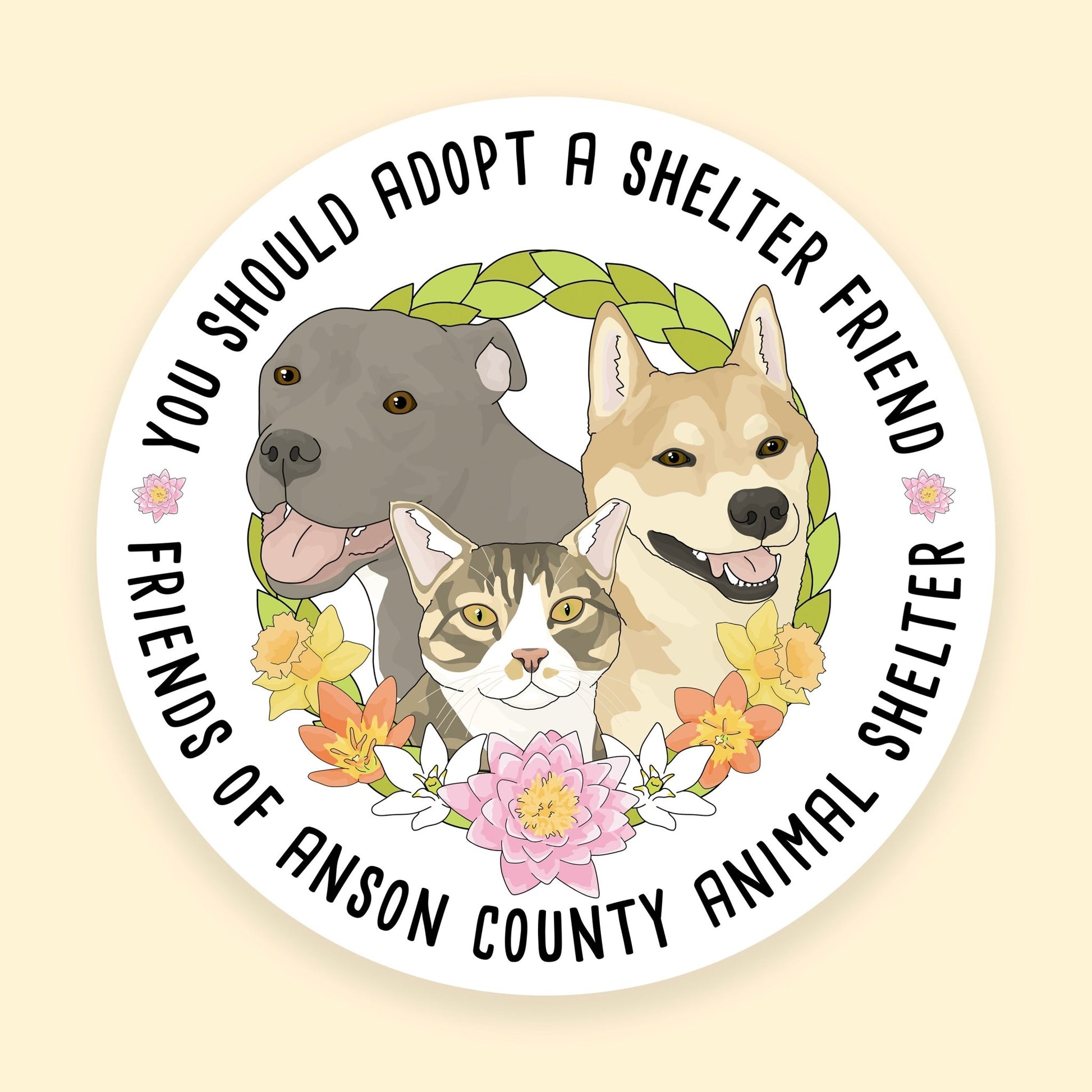 3" Vinyl Sticker | FUNDRAISER | Friends of Anson County Animal Shelter - Detezi Designs - 