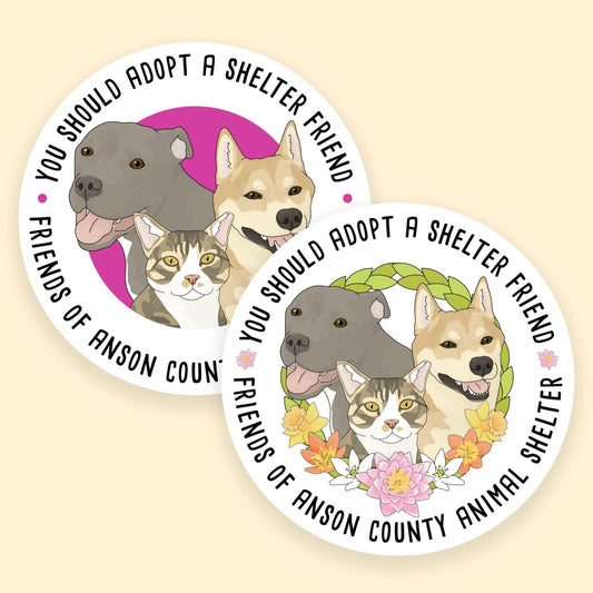 3" Vinyl Sticker | FUNDRAISER | Friends of Anson County Animal Shelter - Detezi Designs - 