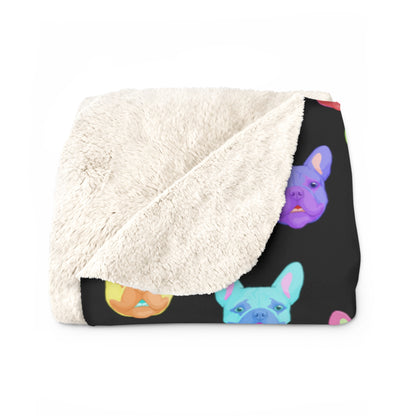 Rainbow French Bulldogs | Sherpa Fleece Blanket