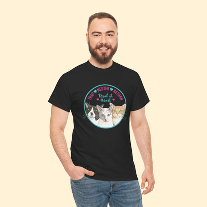 Circle of Kitties | FUNDRAISER for Feral At Heart | T-shirt - Detezi Designs-13114155915116199108