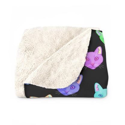 Rainbow DSH Cats | Sherpa Fleece Blanket