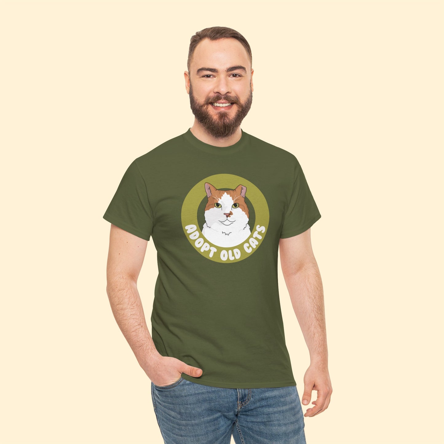 Adopt Old Cats | T-shirt - Detezi Designs-17018542340121365782